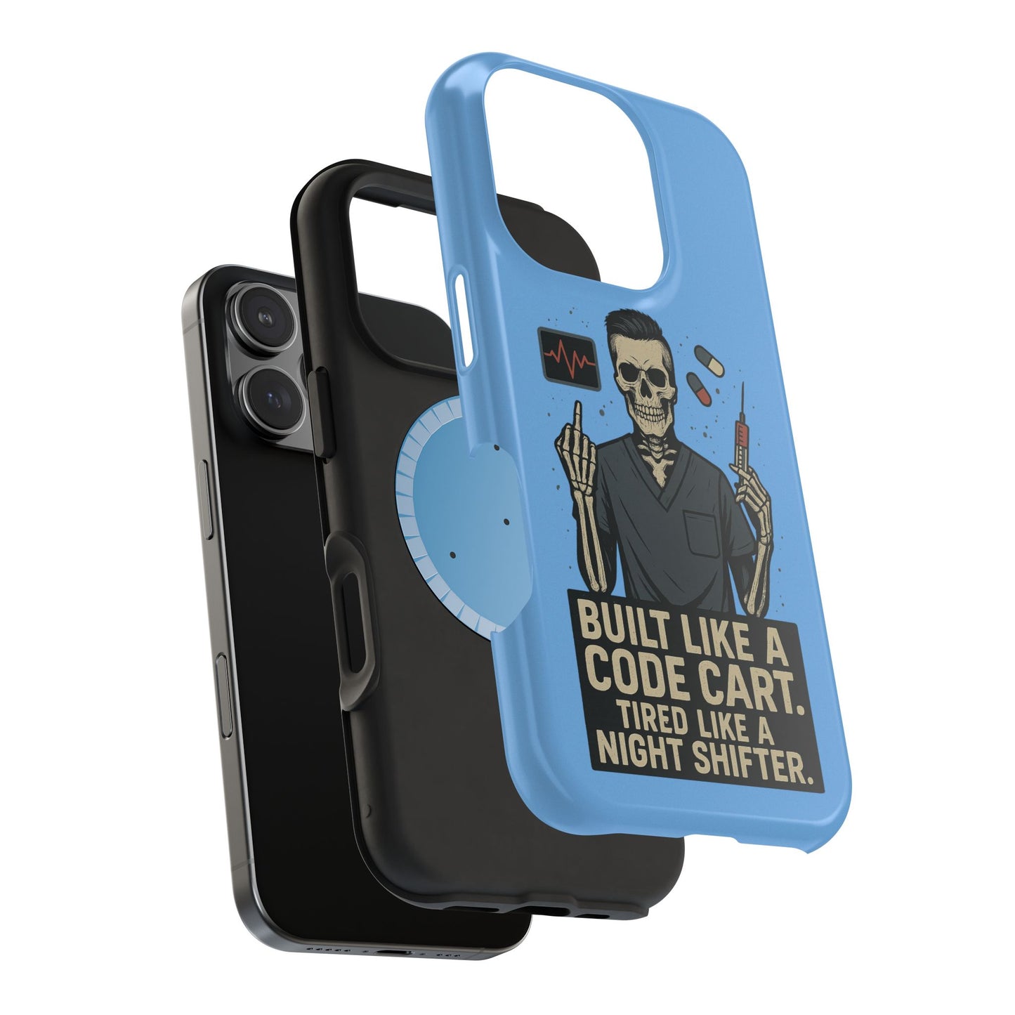 “Built Like a Code Cart. Tired Like a Night Shifter.” – Men’s Nurse Phone Case