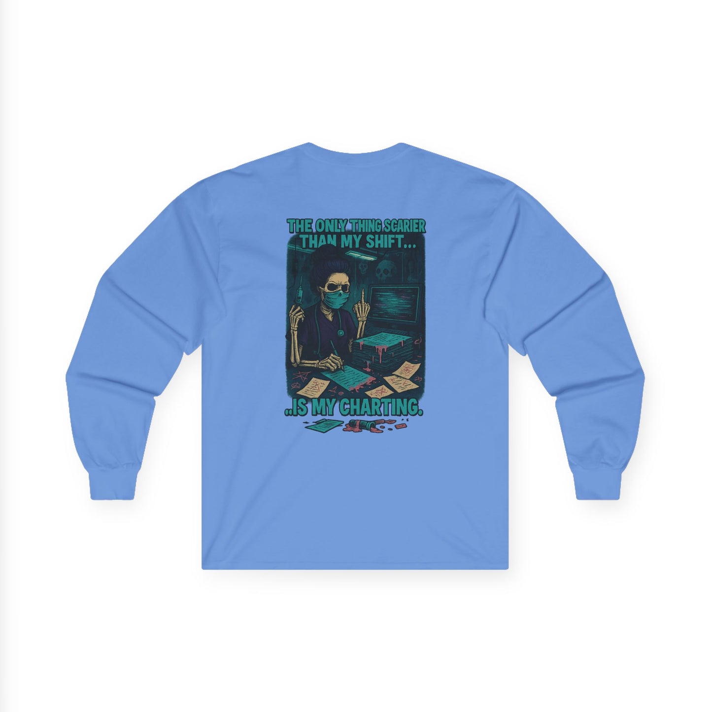 Unisex Long Sleeve Tee with Fun Quote, Casual Shirt, Gift for Friends, Unique Graphic Tee, Everyday Wear, Halloween, Fun at Work