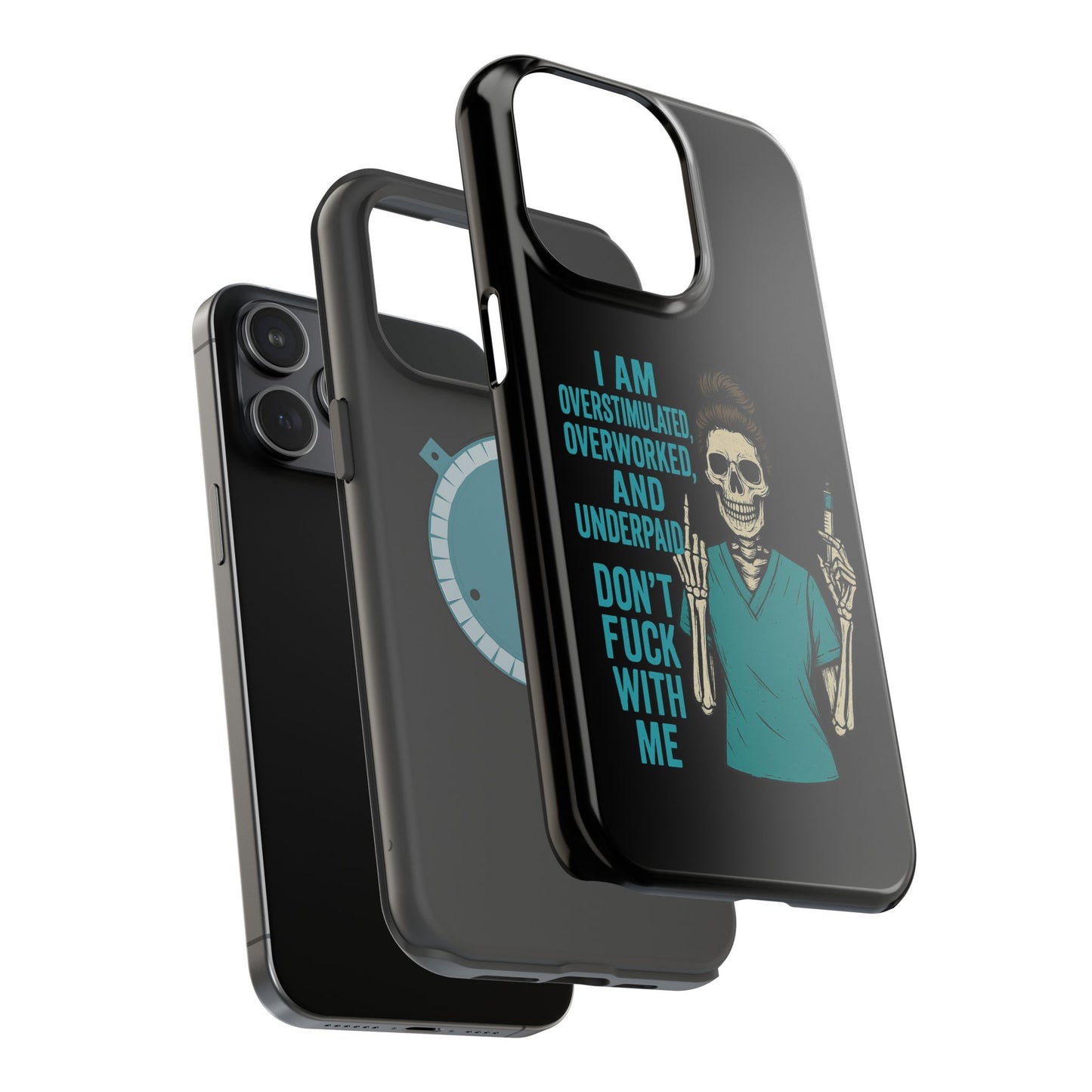 Magnetic Phone Cases, Overworked Healthcare Worker, Nurse Gift, Halloween, Funny Quote, Tough Cases
