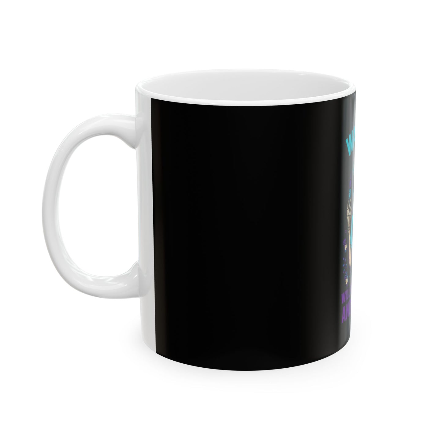 Warning Mug: Administer Meds & Attitude - Skull Design, Gift for Nurses, Halloween Decor, Unique Coffee Cup, Funny Office Mug