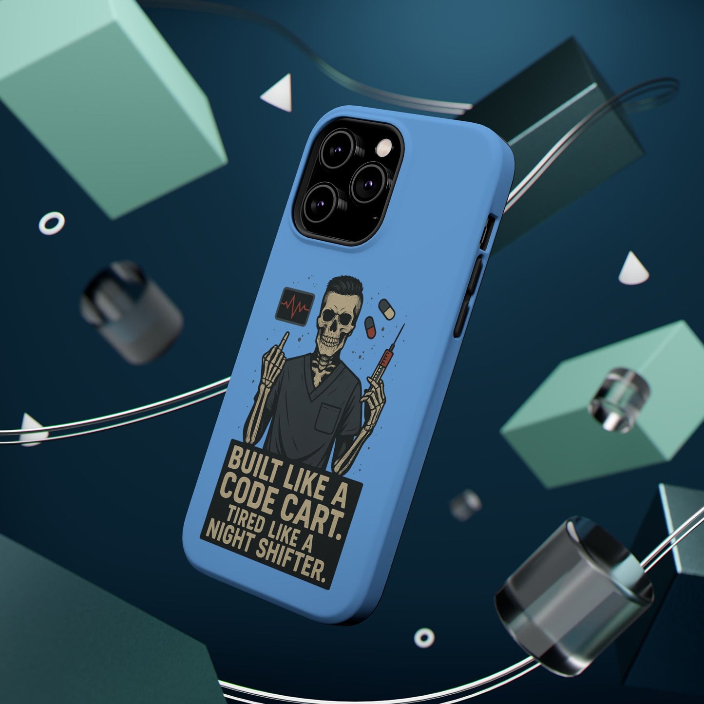 “Built Like a Code Cart. Tired Like a Night Shifter.” – Men’s Nurse Phone Case