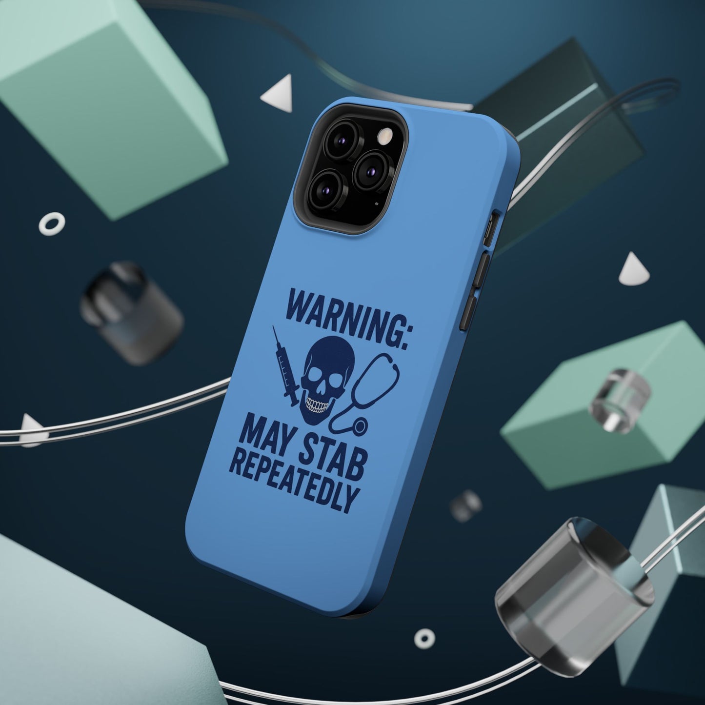 Warning May Stab Repeatedly Phone Case | Quirky Medical Humor, Gift for Healthcare Workers, Fun Phone Accessories, Doctors' Gift, Nurse Gift