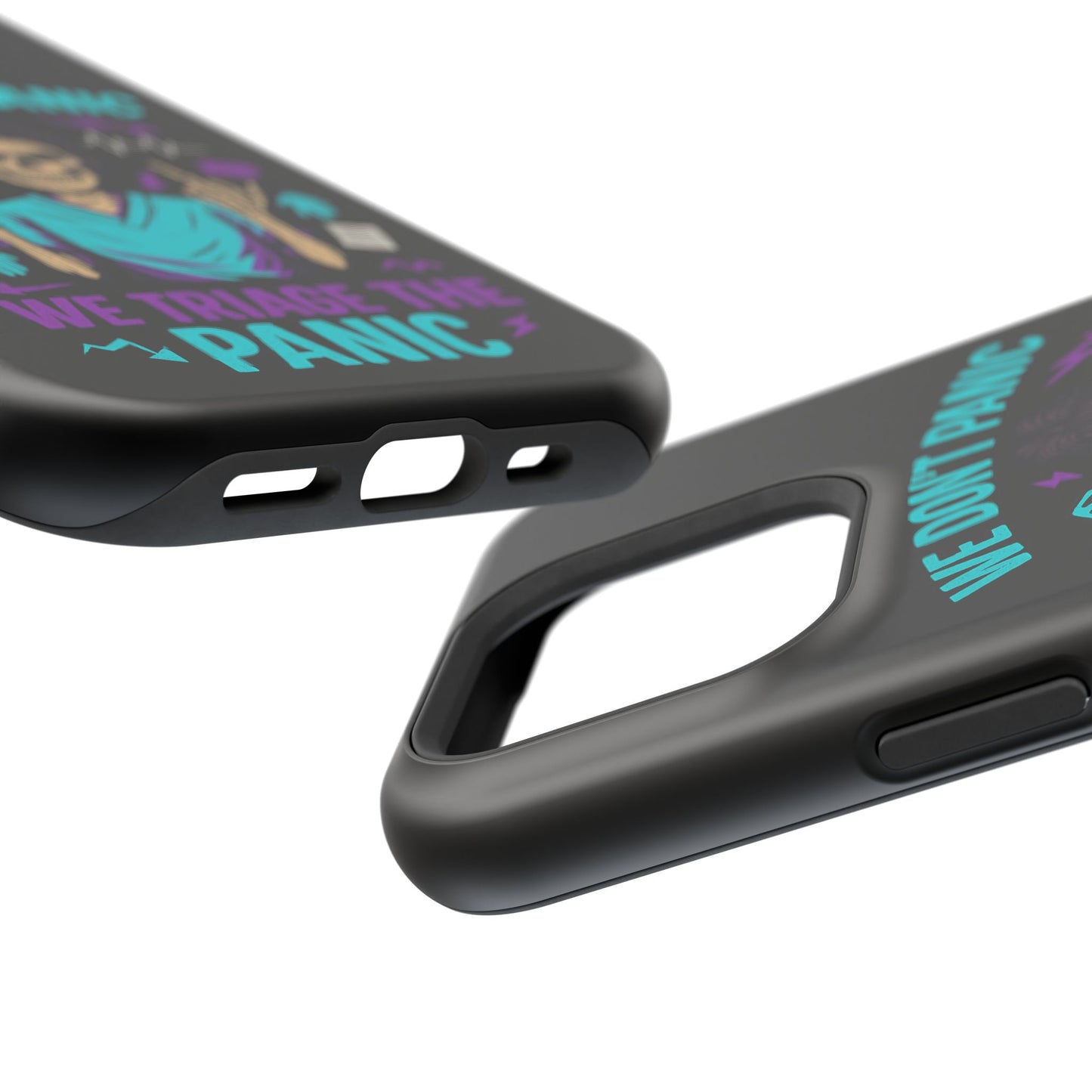 Magnetic Phone Case with Skull Design - We Don't Panic, Perfect for Nurses and Medical Professionals, Halloween Gift, Fun Accessory, [...]