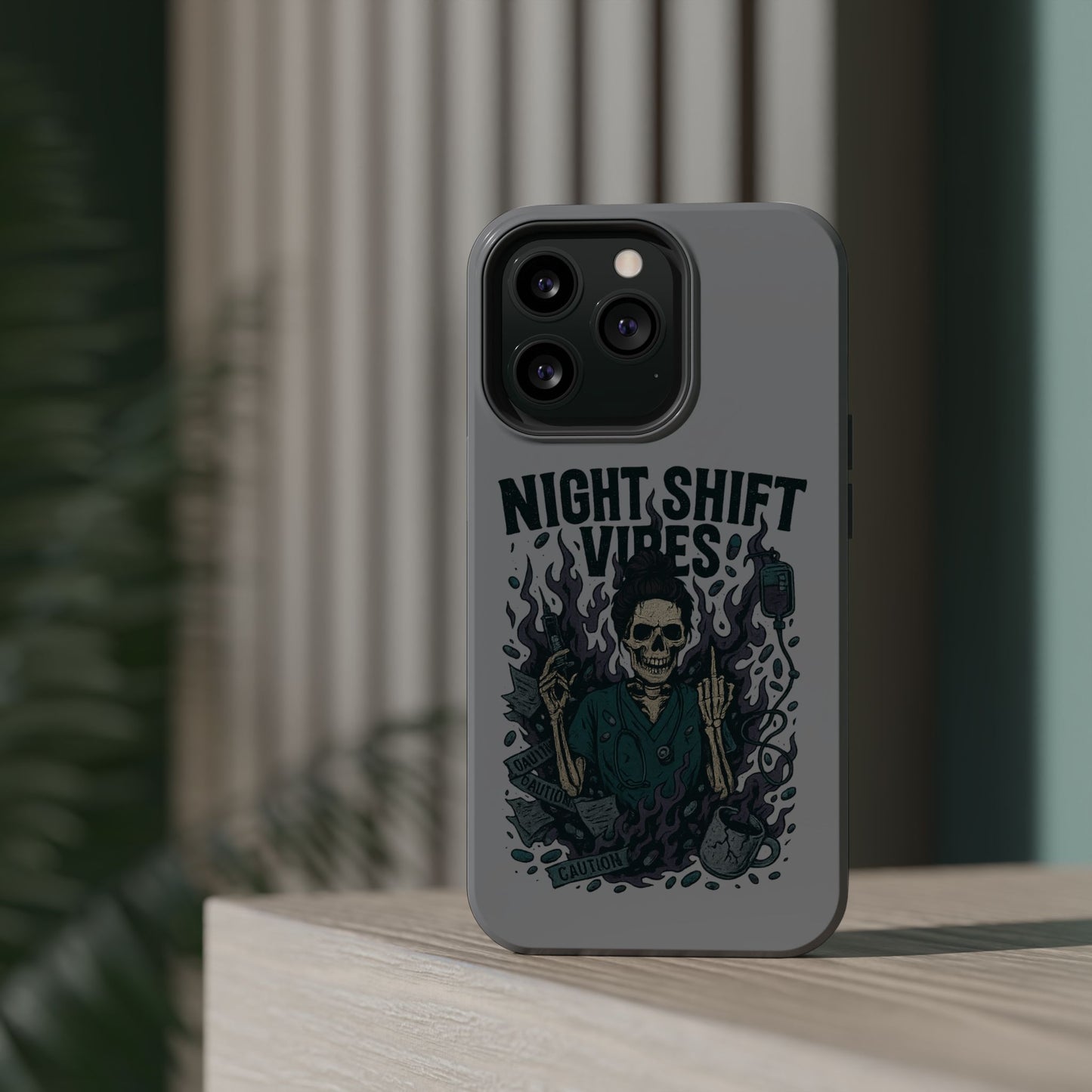 “Night Shift Vibes” – Bright & Chaotic Nurse Phone Case