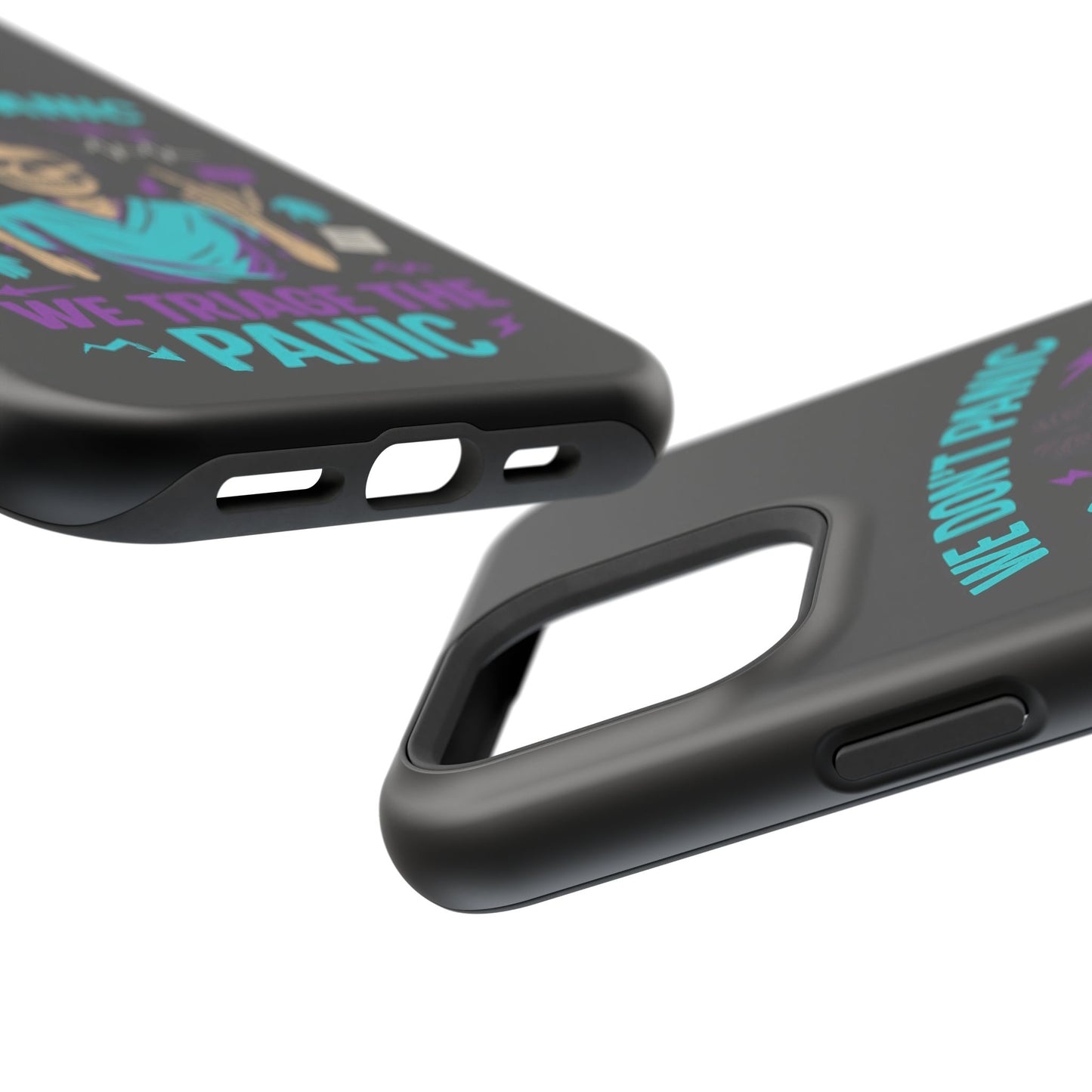 Magnetic Phone Case with Skull Design - We Don't Panic, Perfect for Nurses and Medical Professionals, Halloween Gift, Fun Accessory, [...]