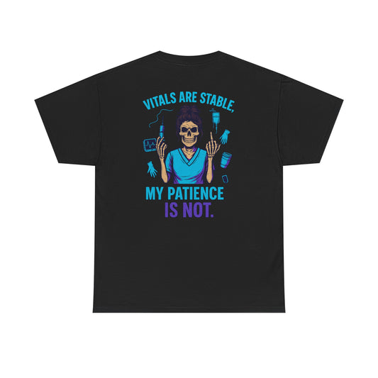 Skull Patient T-Shirt - Funny Medical Humor Tee, Unisex Cotton Shirt, Gift for Healthcare Workers, Halloween Apparel, Casual Wear