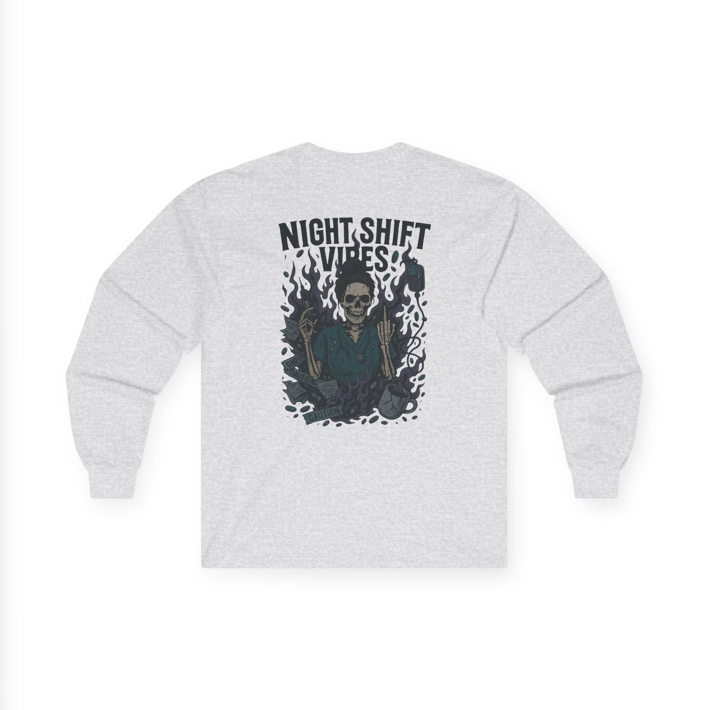 “Night Shift Vibes” – Unisex Nurse Long Sleeve