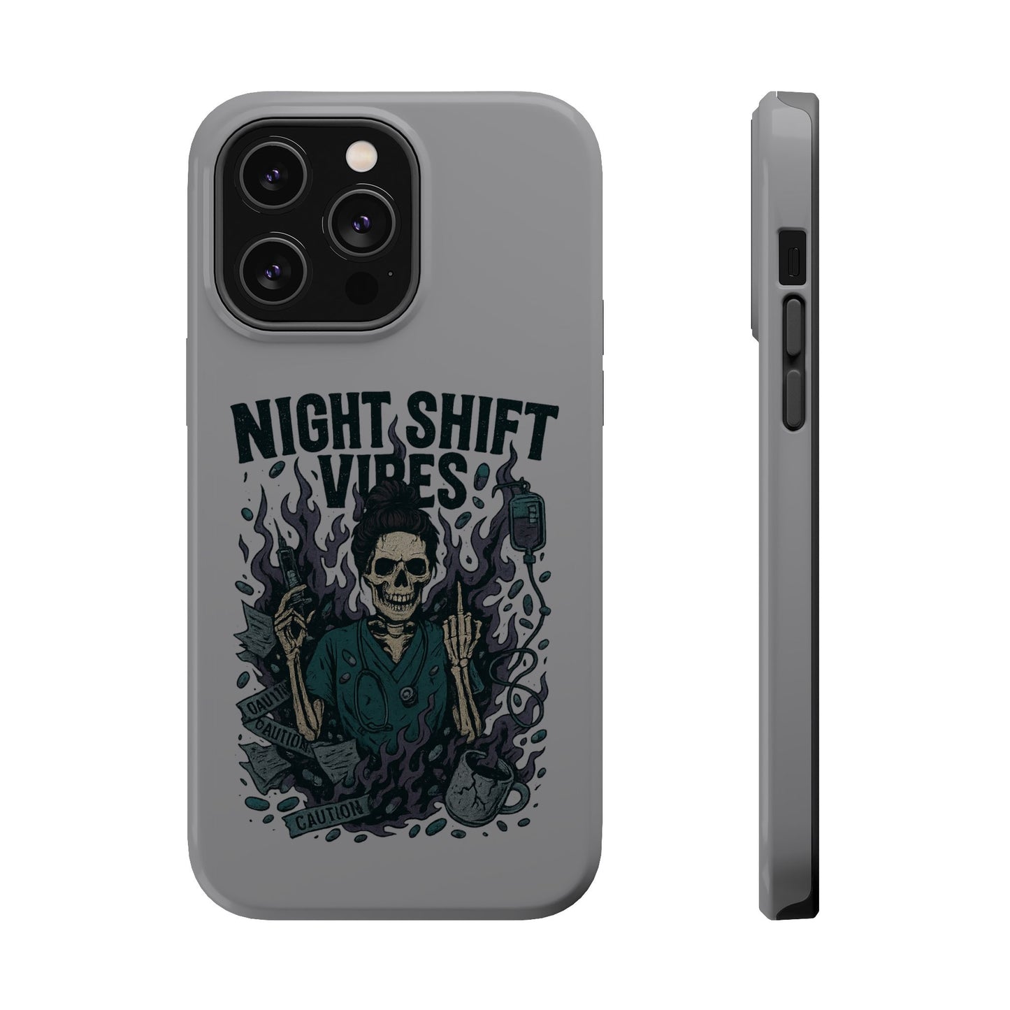 “Night Shift Vibes” – Bright & Chaotic Nurse Phone Case