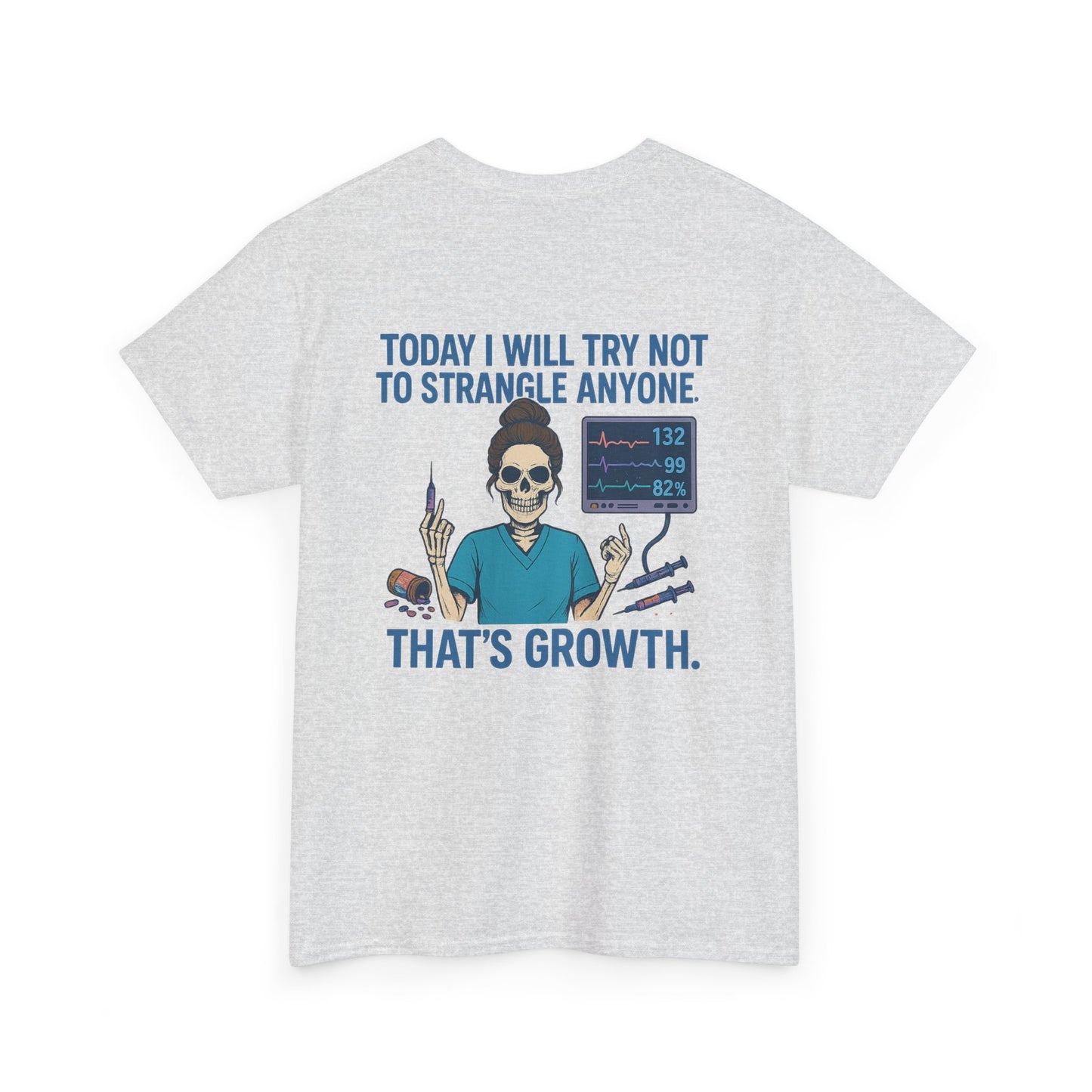 Skull Motivation Tee, Funny Graphic T-Shirt, Unisex Cotton Shirt, Growth Humor, Gift for Psychologists, Casual Wear