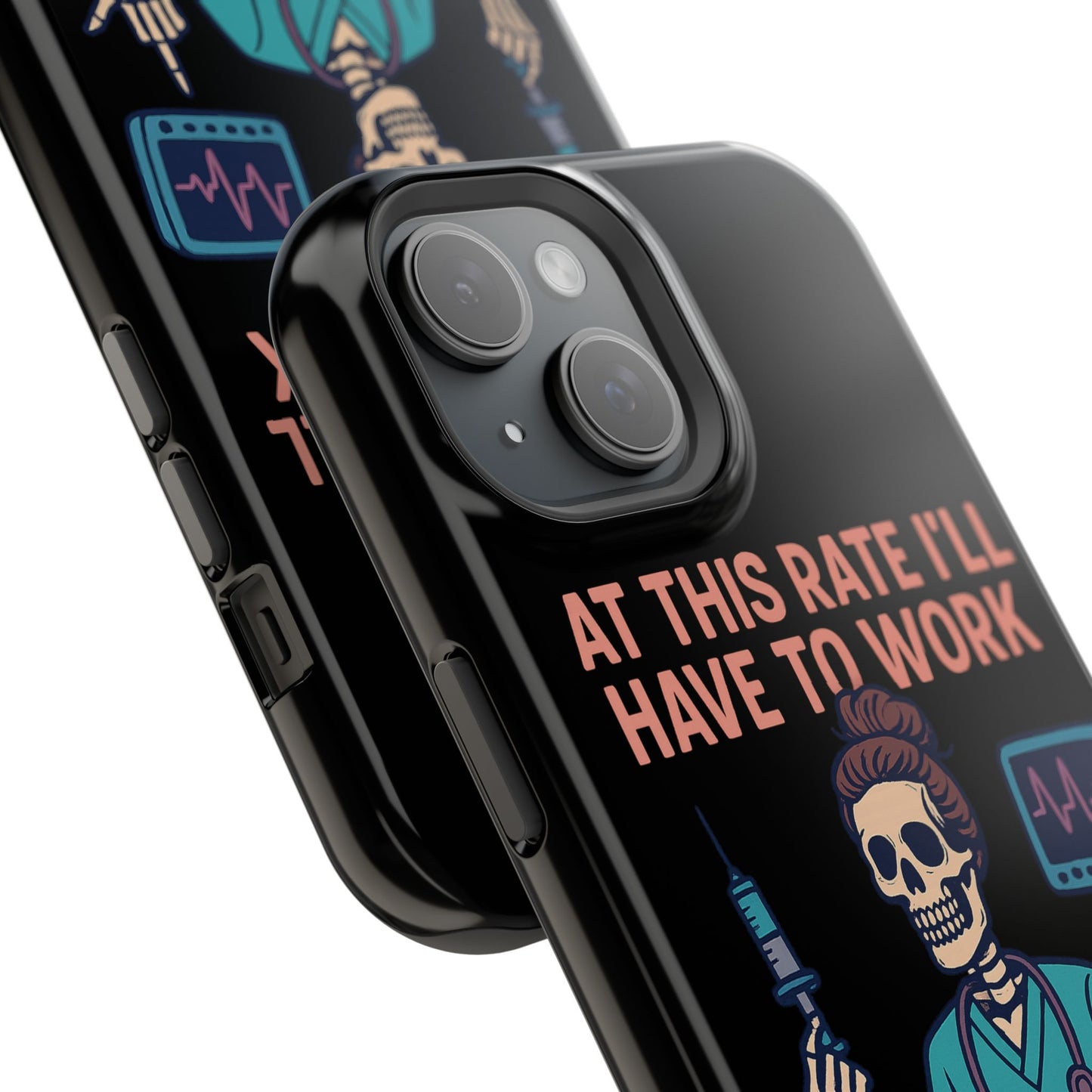Magnetic Tough Phone Case, 3 Days Postmortem Skull Design, Cute Nurse Gift, Halloween Decor, Unique Phone Accessory