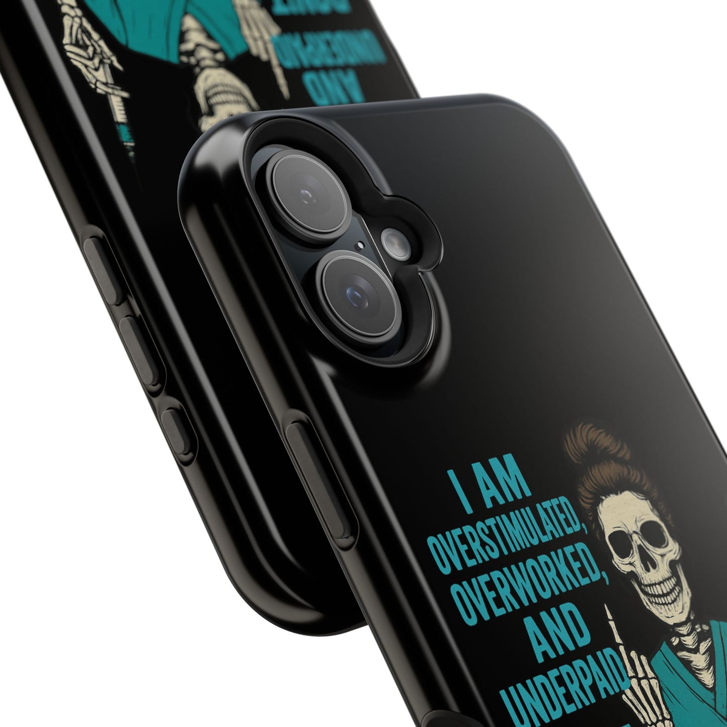 Magnetic Phone Cases, Overworked Healthcare Worker, Nurse Gift, Halloween, Funny Quote, Tough Cases