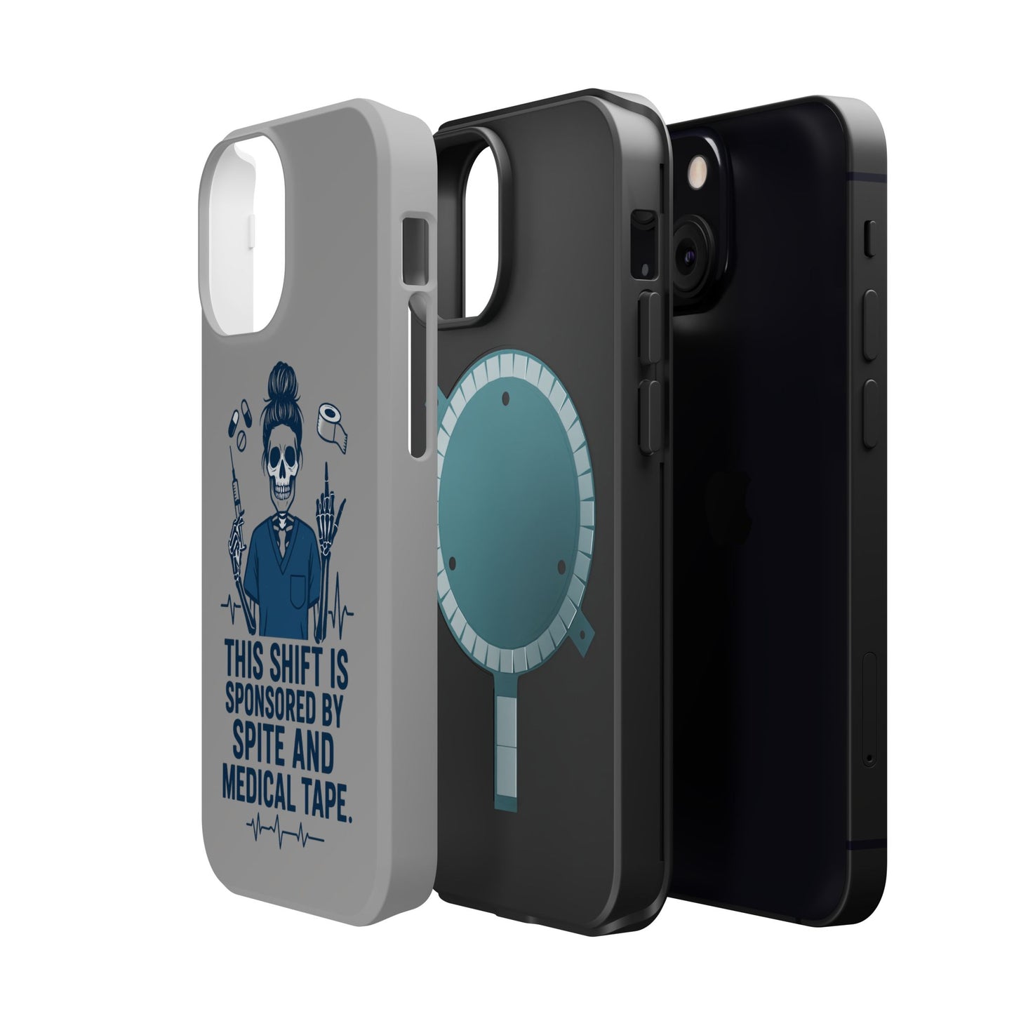 “This Shift Sponsored by Spite and Medical Tape” – Sarcastic Nurse Phone Case