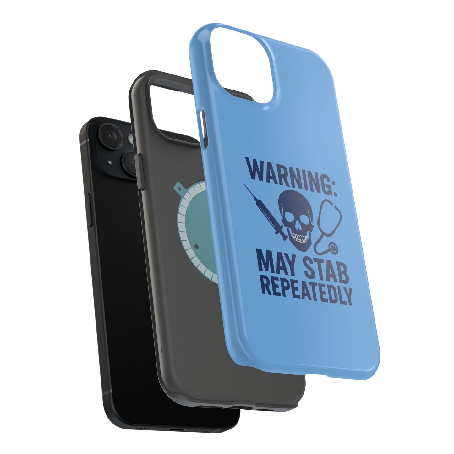 Warning May Stab Repeatedly Phone Case | Quirky Medical Humor, Gift for Healthcare Workers, Fun Phone Accessories, Doctors' Gift, Nurse Gift