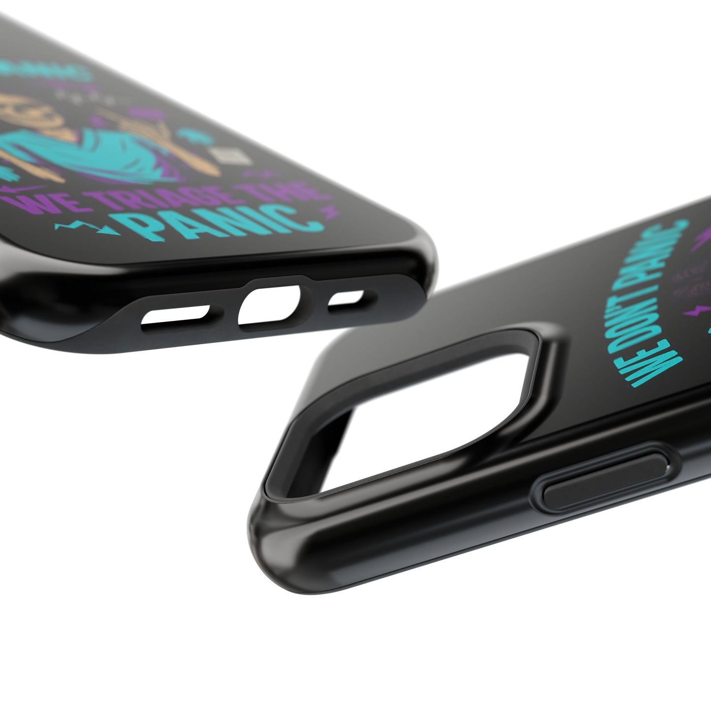 Magnetic Phone Case with Skull Design - We Don't Panic, Perfect for Nurses and Medical Professionals, Halloween Gift, Fun Accessory, [...]