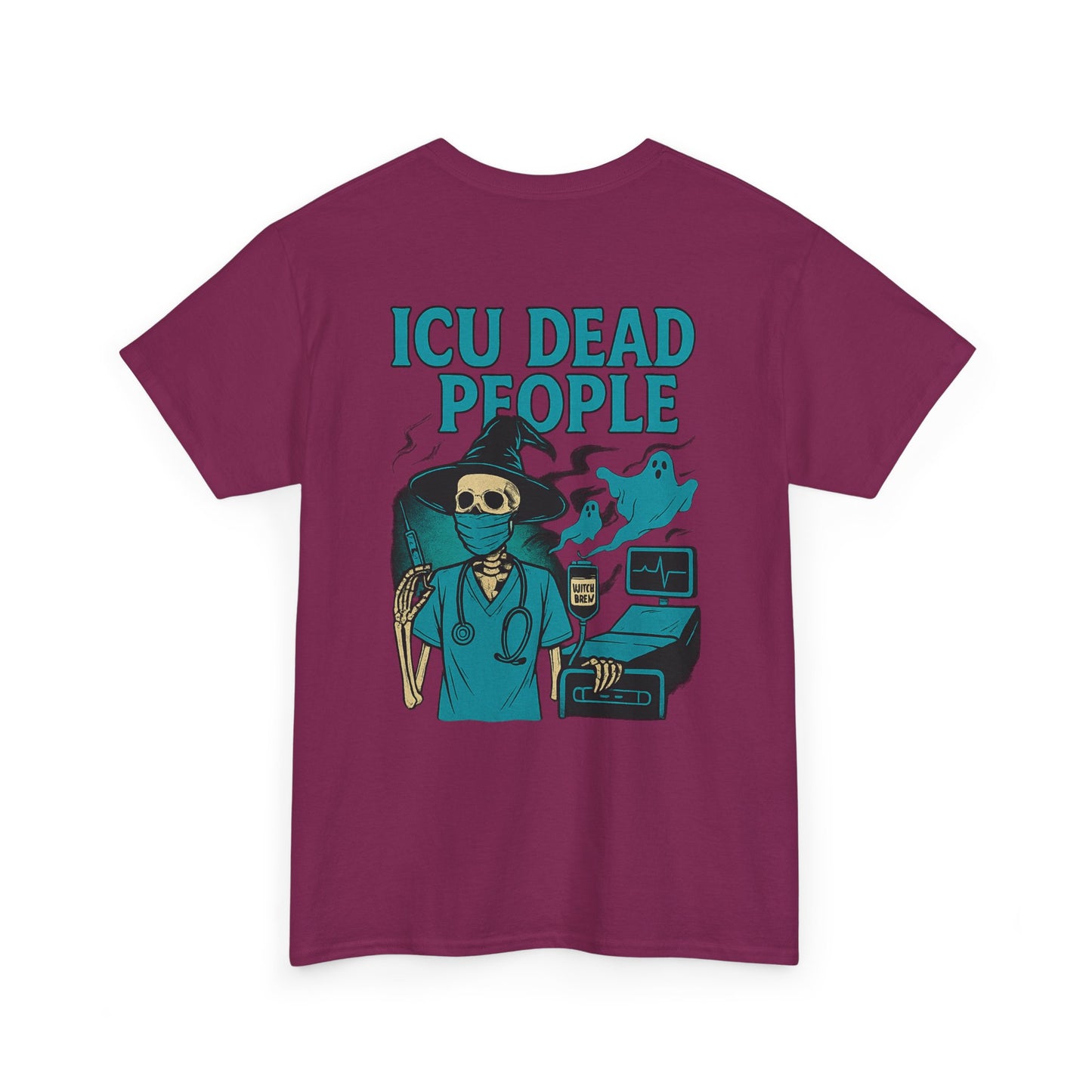 Humorous ICU Nurse Tee, Funny Medical Shirt, Unisex Heavy Cotton T-Shirt, Gift for Healthcare Workers, Halloween Medical Humor Tee
