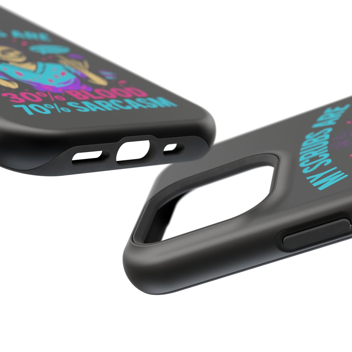 Sassy Nurse Phone Case, 30% Blood 70% Sarcasm Design, Healthcare Gift, Funny Medical Accessory, Tough Magnetic Cover