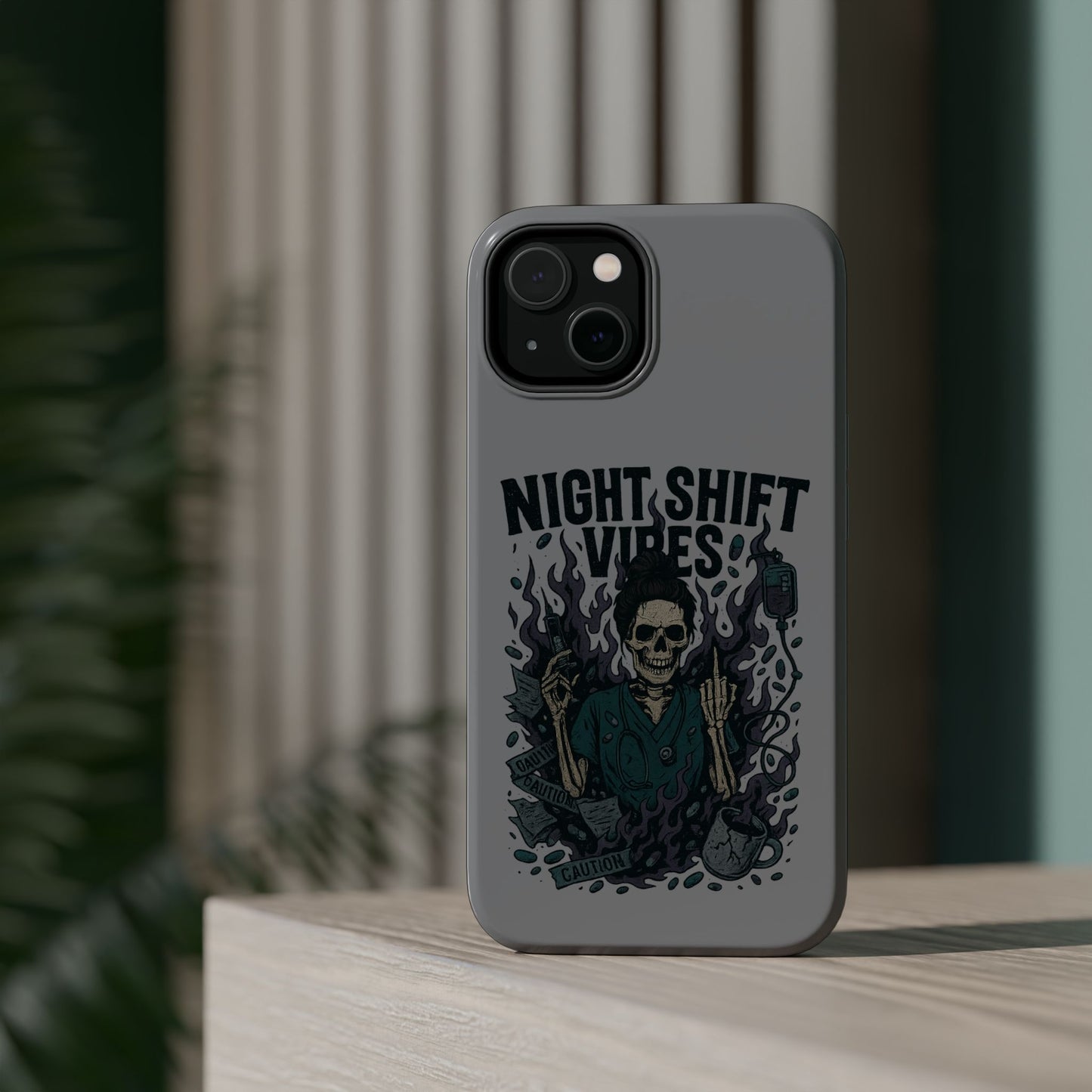 “Night Shift Vibes” – Bright & Chaotic Nurse Phone Case