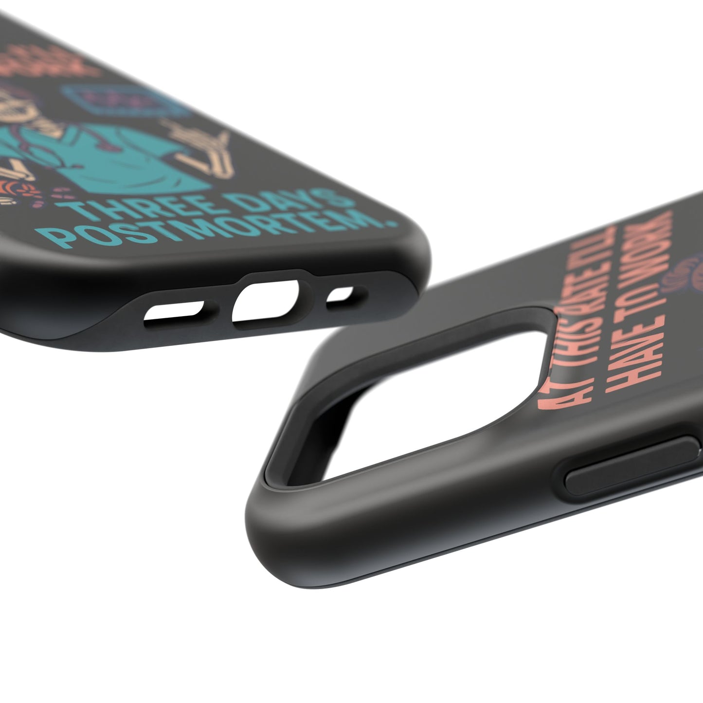 Magnetic Tough Phone Case, 3 Days Postmortem Skull Design, Cute Nurse Gift, Halloween Decor, Unique Phone Accessory