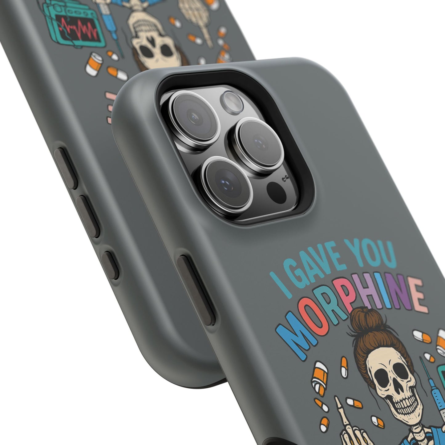 Gothic Phone Case, Unique Skeleton Design, Funny Gift for Nurses, Halloween Accessory, Hospital Humor