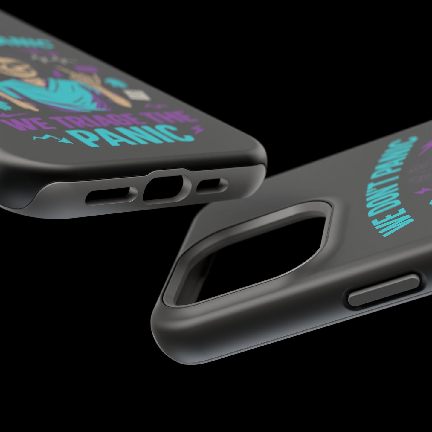 Magnetic Phone Case with Skull Design - We Don't Panic, Perfect for Nurses and Medical Professionals, Halloween Gift, Fun Accessory, [...]