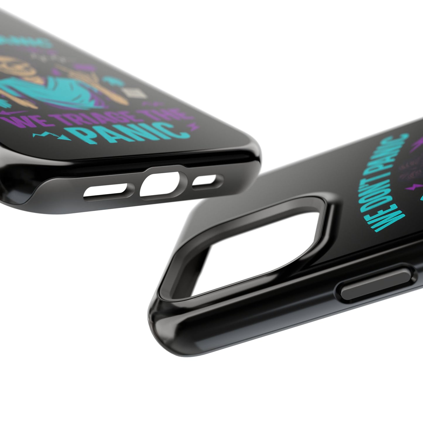 Magnetic Phone Case with Skull Design - We Don't Panic, Perfect for Nurses and Medical Professionals, Halloween Gift, Fun Accessory, [...]
