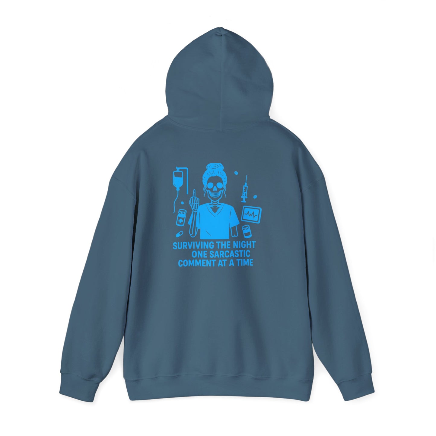 “Surviving the Night One Sarcastic Comment at a Time” – Sarcastic Nurse Hoodie