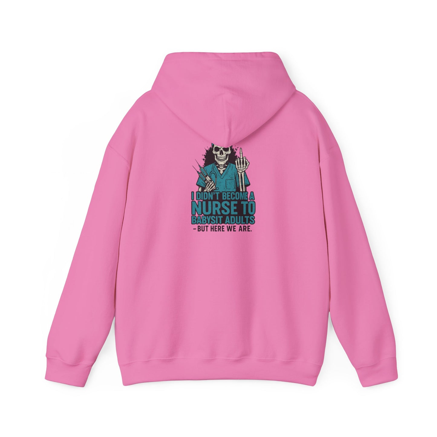 Funny Nurse Hoodie with Skeleton Design, Gift for Nursing Students, Halloween Apparel, Cozy Sweatshirt for Healthcare Workers