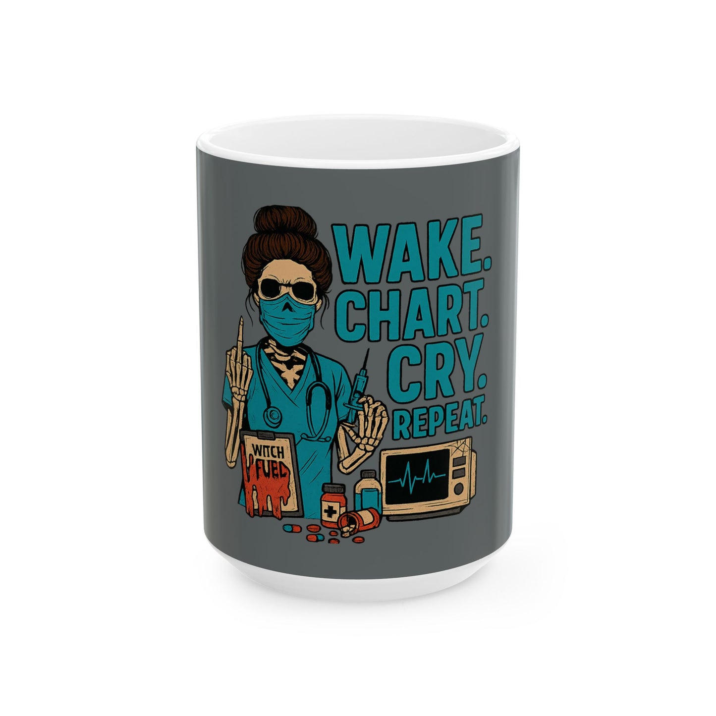 Nurse Humor Ceramic Mug | Wake Chart Cry Repeat | Gift for Healthcare Workers, Funny Coffee Cup, Medical Office Decor, Nurse [...]