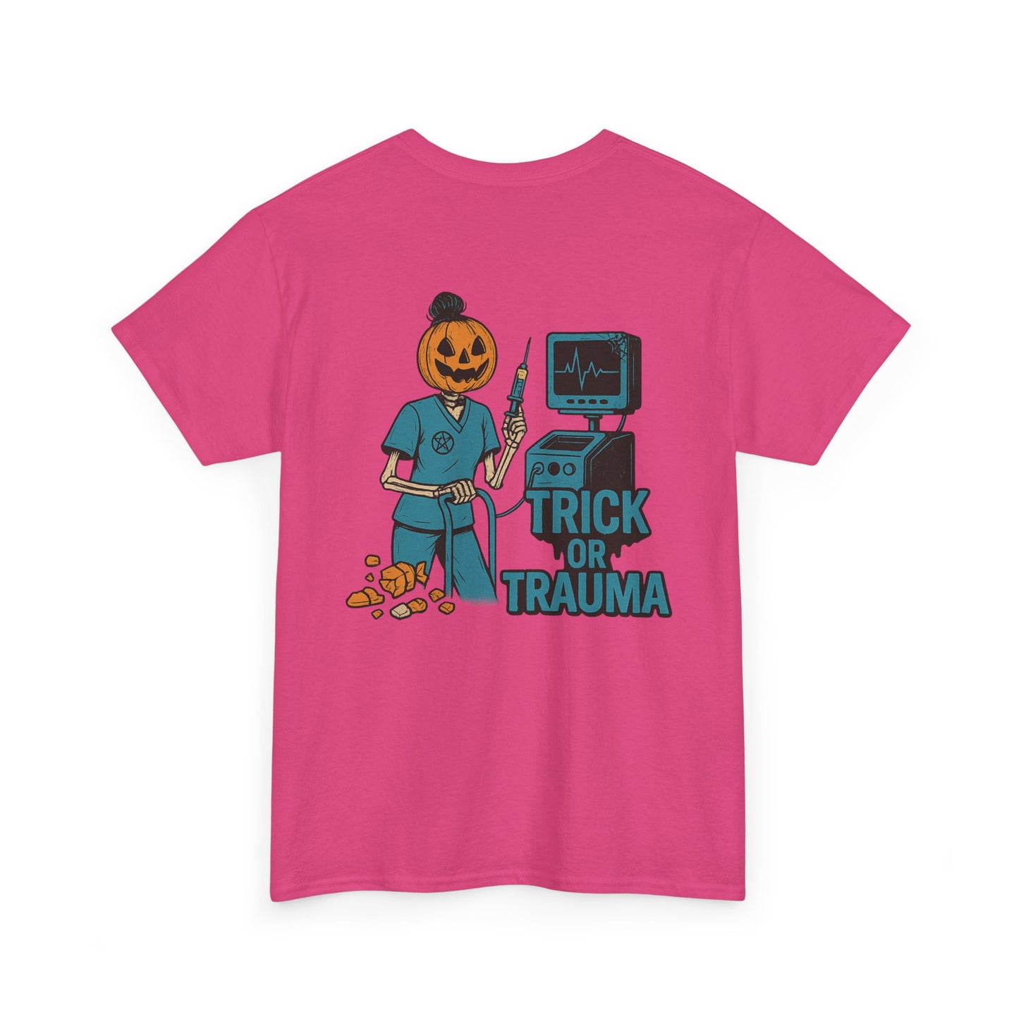 Halloween Pumpkin Tee - Trick or Trauma Shirt, Unisex T-Shirt for Fall Celebrations, Casual Wear, Halloween Costume, Gift Idea