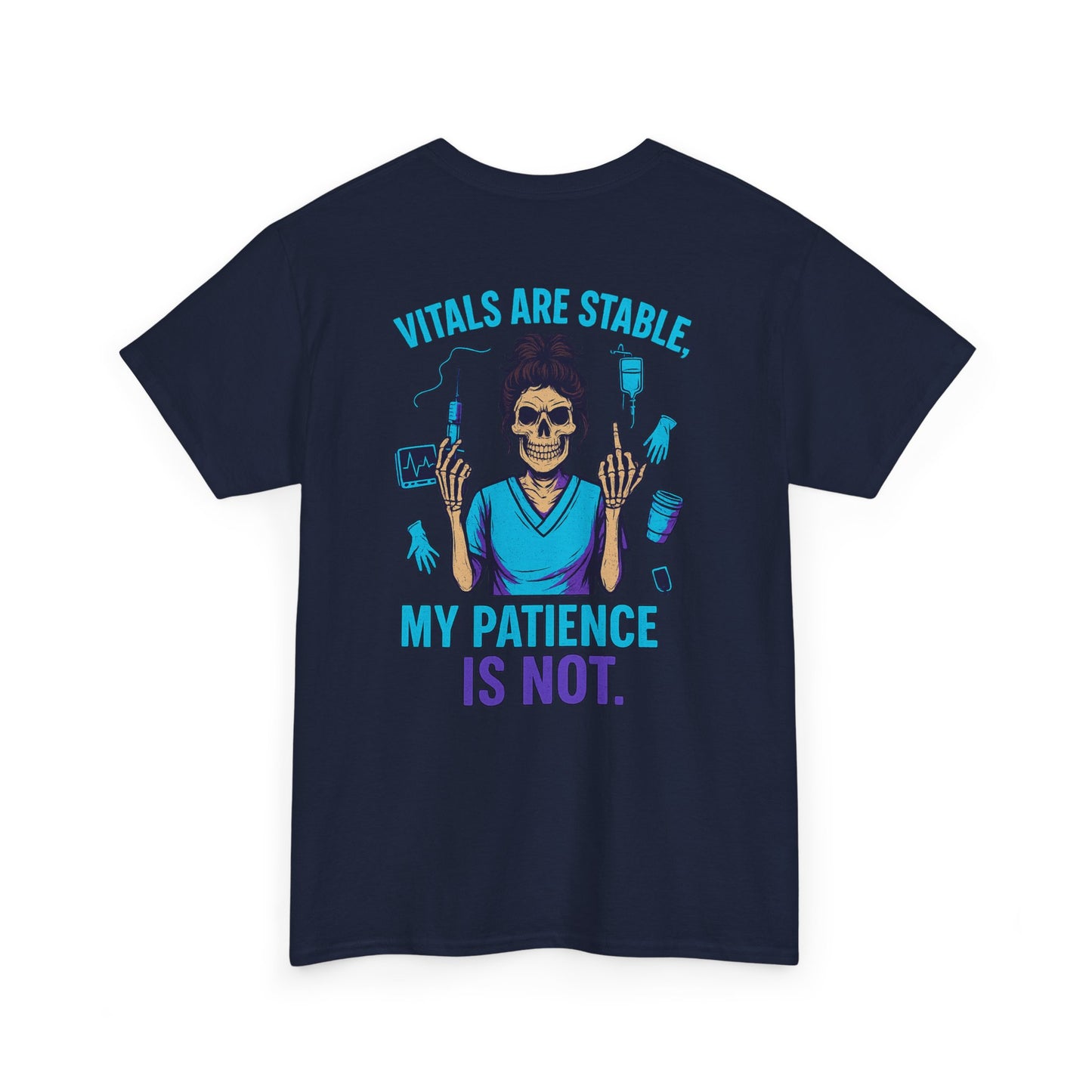 Skull Patient T-Shirt - Funny Medical Humor Tee, Unisex Cotton Shirt, Gift for Healthcare Workers, Halloween Apparel, Casual Wear