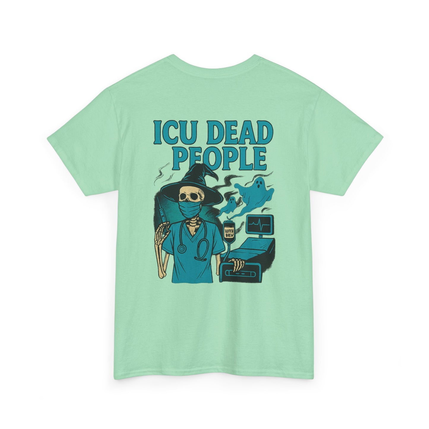 Humorous ICU Nurse Tee, Funny Medical Shirt, Unisex Heavy Cotton T-Shirt, Gift for Healthcare Workers, Halloween Medical Humor Tee