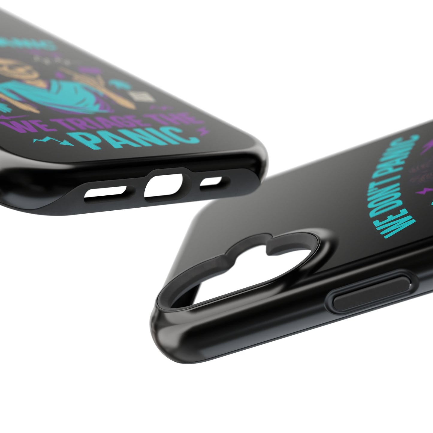 Magnetic Phone Case with Skull Design - We Don't Panic, Perfect for Nurses and Medical Professionals, Halloween Gift, Fun Accessory, [...]