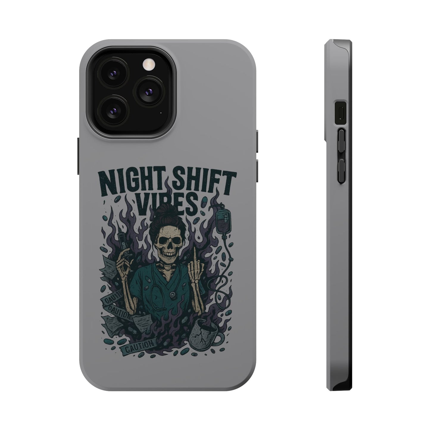 “Night Shift Vibes” – Bright & Chaotic Nurse Phone Case