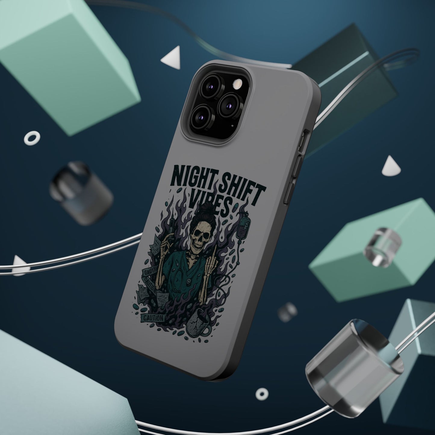 “Night Shift Vibes” – Bright & Chaotic Nurse Phone Case