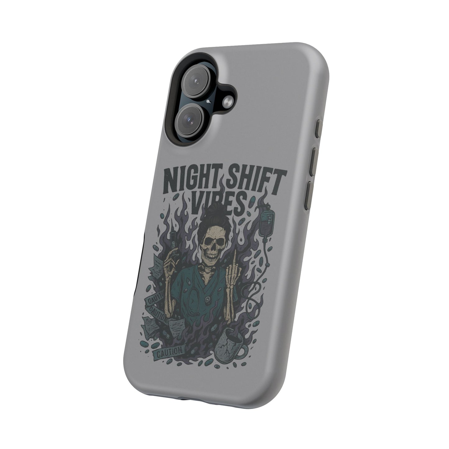 “Night Shift Vibes” – Bright & Chaotic Nurse Phone Case