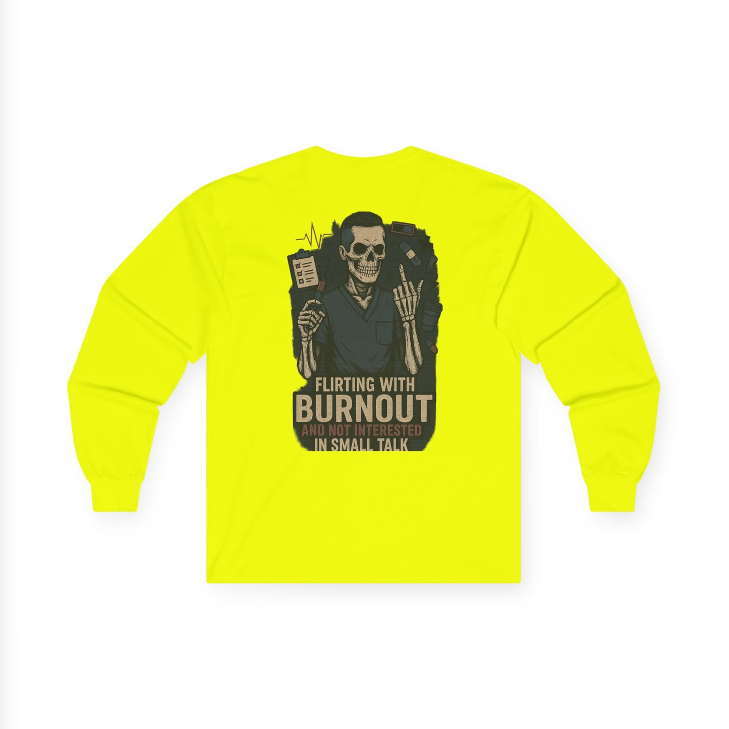 “Flirting With Burnout and Not Interested in Small Talk” – Men’s Long Sleeve Shirt