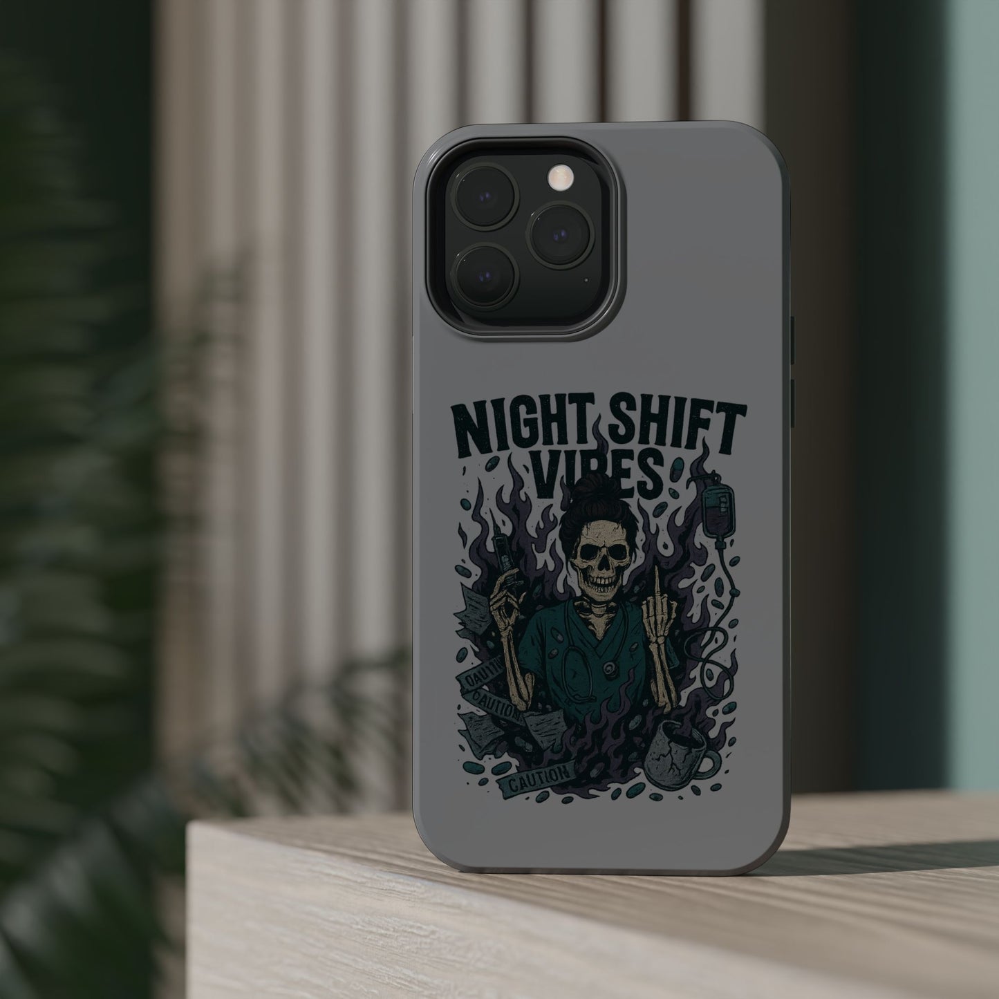 “Night Shift Vibes” – Bright & Chaotic Nurse Phone Case