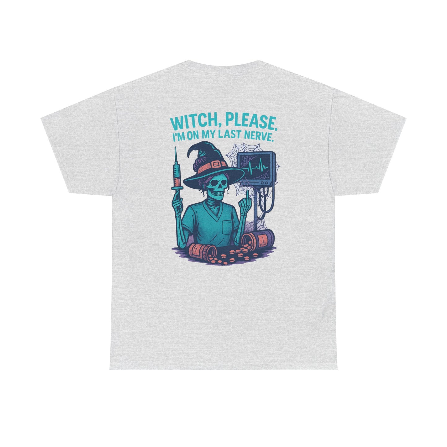 Witch Please Halloween Tee, Unisex Heavy Cotton Tee, Funny Halloween Shirt, Spooky Vibes Shirt, Gift for Witches, Halloween Celebration Gift