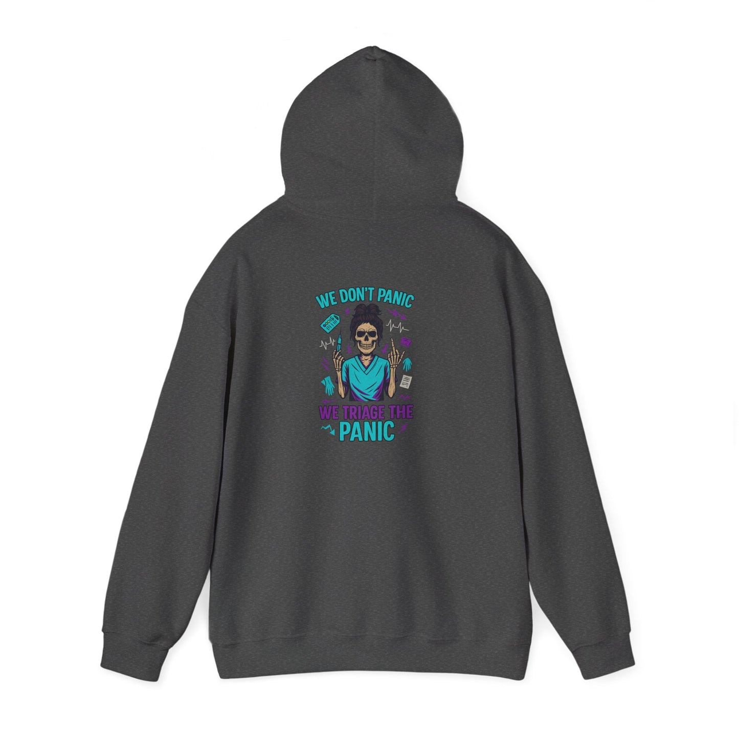 "We Traded the Panic" Unisex Hoodie - Cozy Sweatshirt for Everyday Comfort, Gift for Fans of Humor, Casual Wear, Fall Style, [...]
