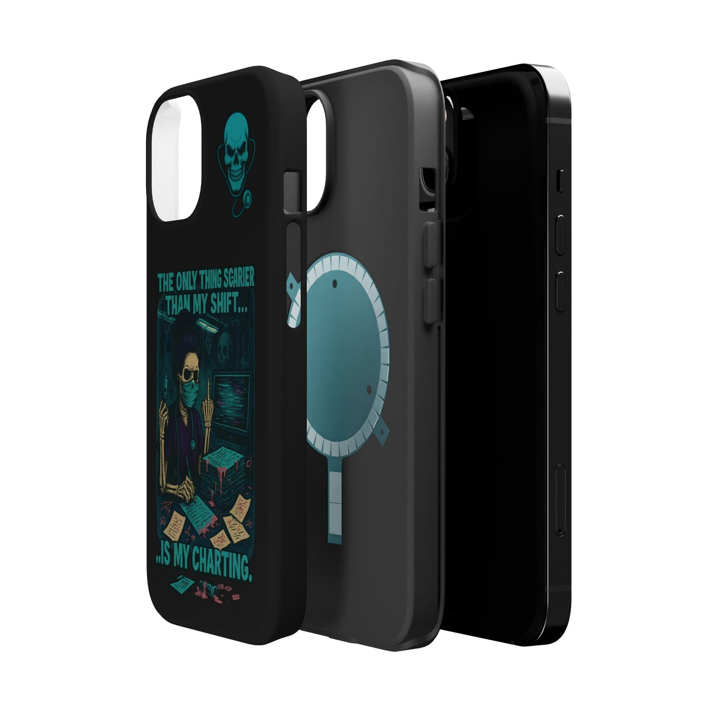 Healthcare Scary Shift Phone Case, Nurse Gift, Medical Humor Case, Halloween Phone accessory, Magnetic Tough Cases