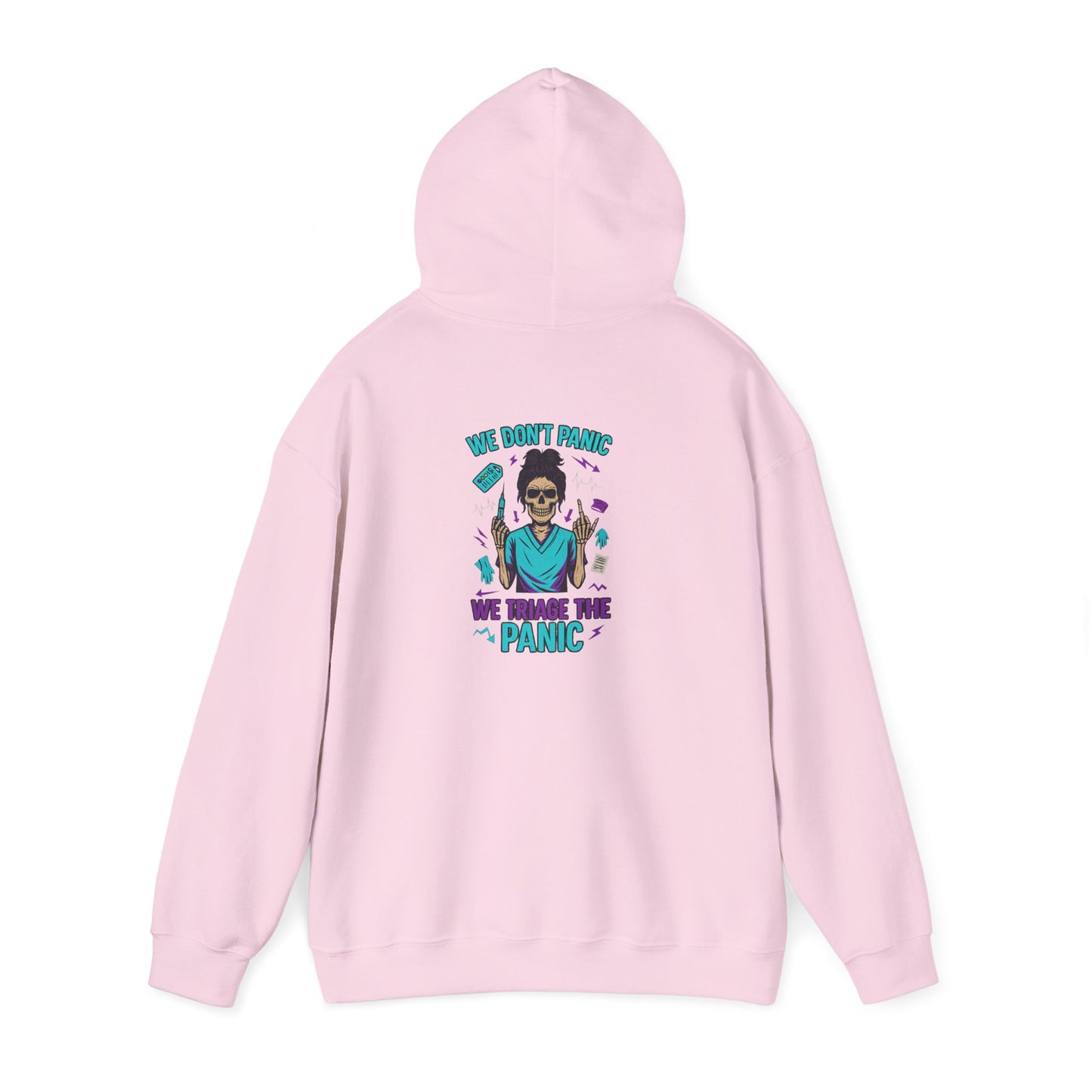 "We Traded the Panic" Unisex Hoodie - Cozy Sweatshirt for Everyday Comfort, Gift for Fans of Humor, Casual Wear, Fall Style, [...]