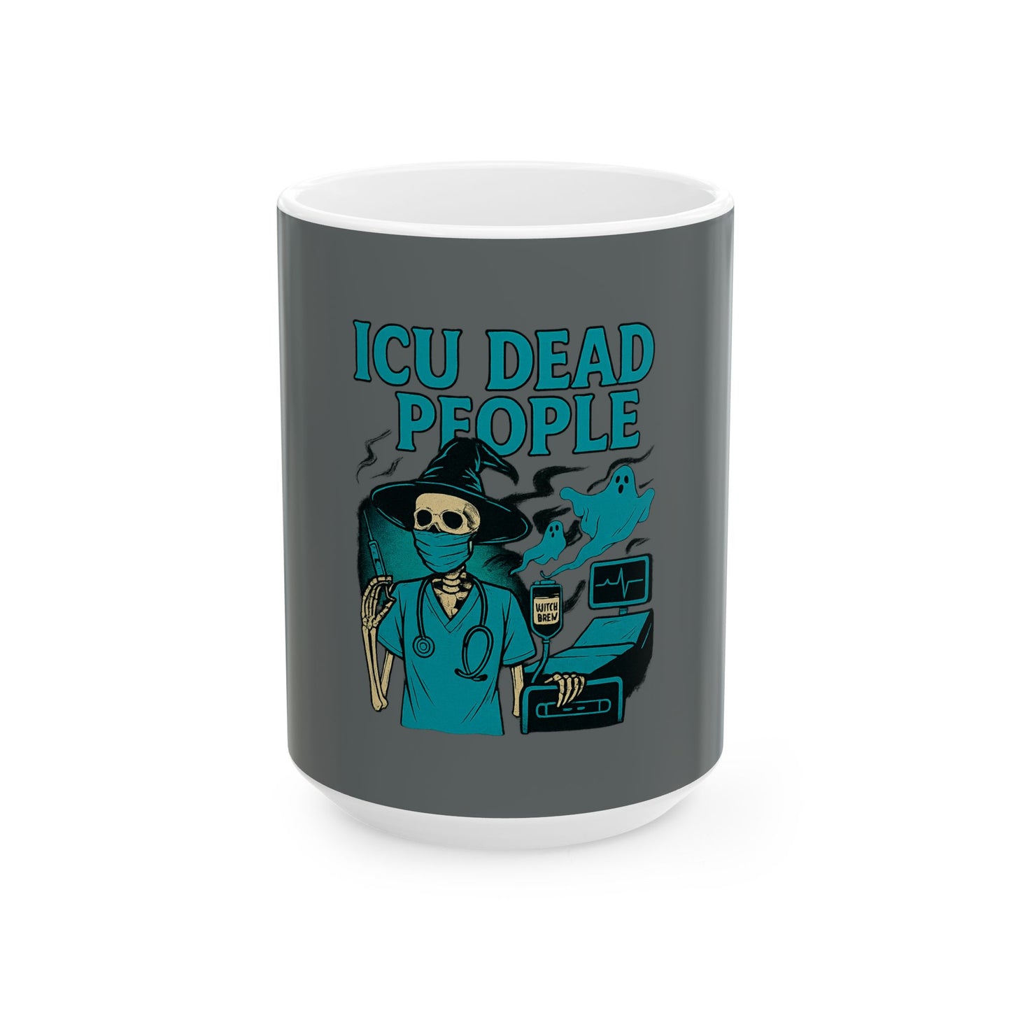 Halloween ICU Dead People Ceramic Mug - Spooky Gift for Healthcare Workers, Medical Humor, Ghostly Coffee Cup, Nurse Appreciation, [...]