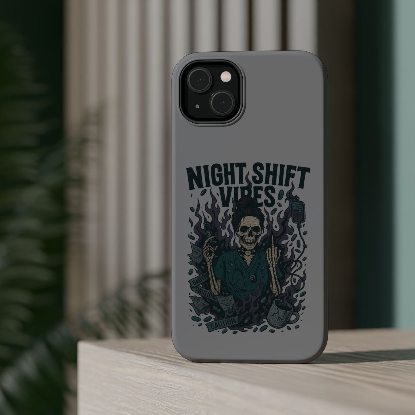 “Night Shift Vibes” – Bright & Chaotic Nurse Phone Case