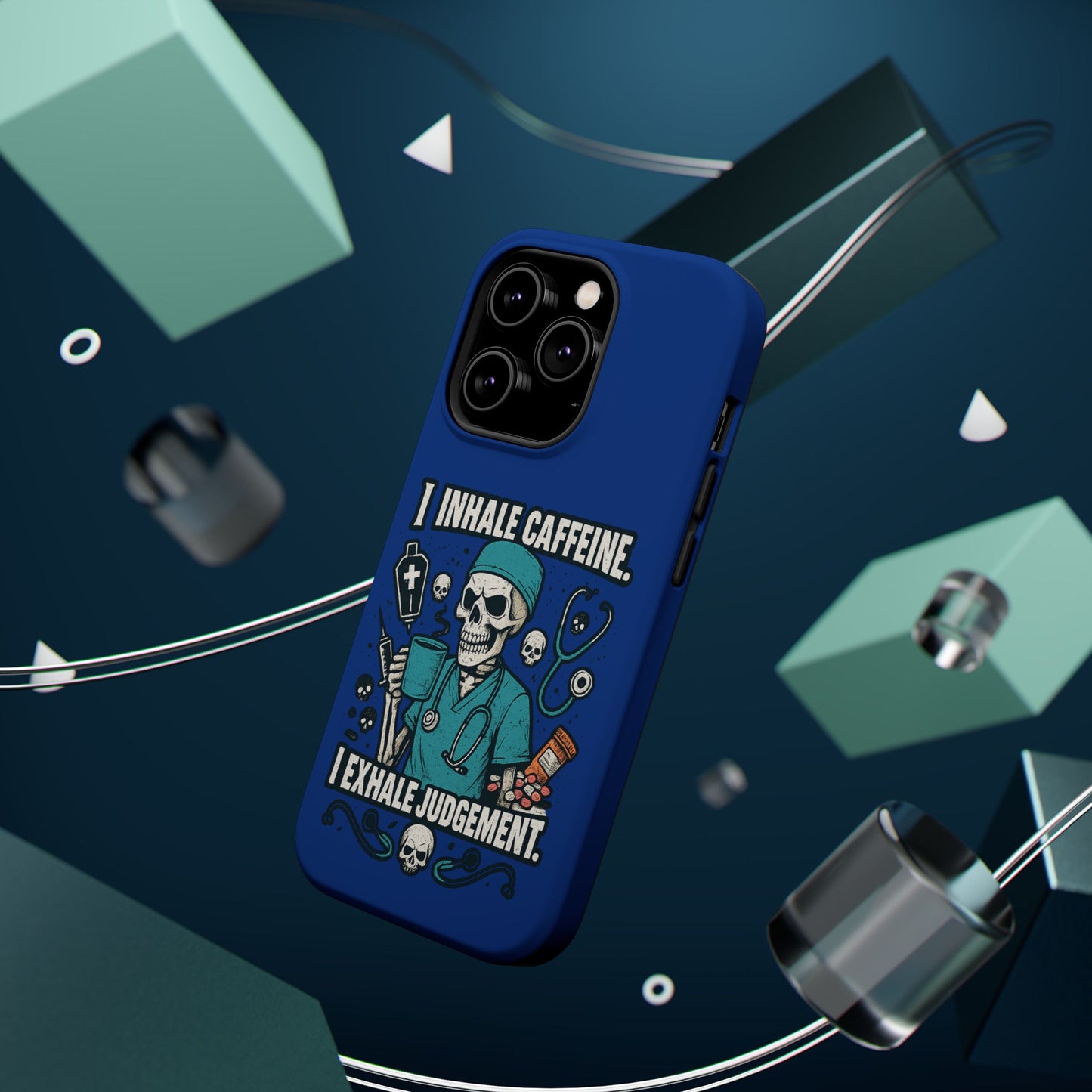 Funny Nurse Phone Case, Medical Humor, Gift for Healthcare Workers, Caffeine Lover Accessory, Skeleton Design