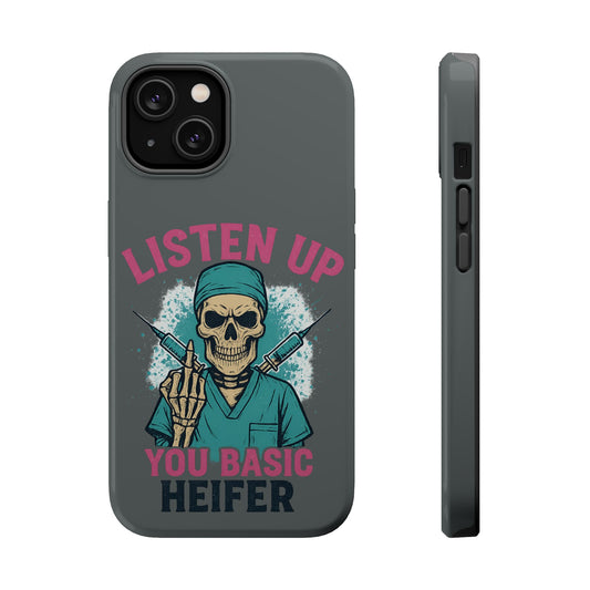 Edgy Nurse Phone Case, Gift for Healthcare Workers, Skull Design Case, Halloween Accessories, Trendy Tough Cases