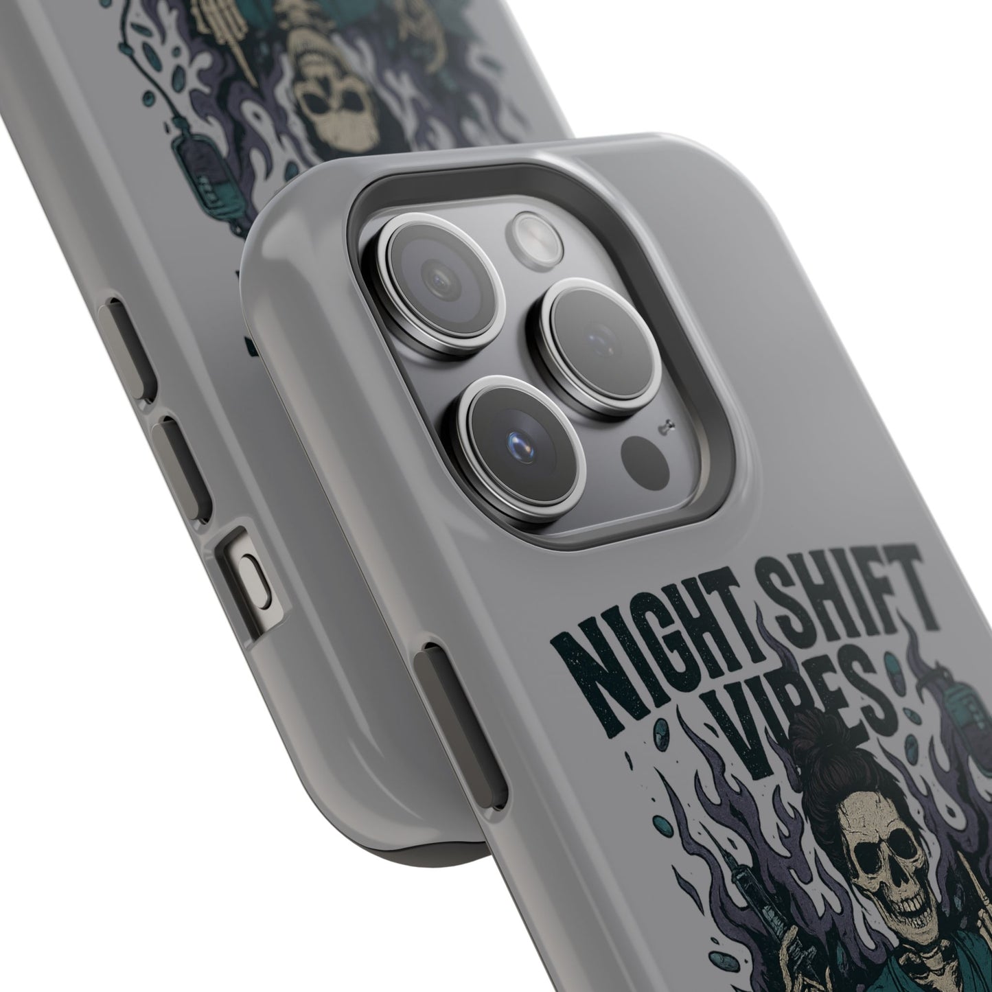 “Night Shift Vibes” – Bright & Chaotic Nurse Phone Case