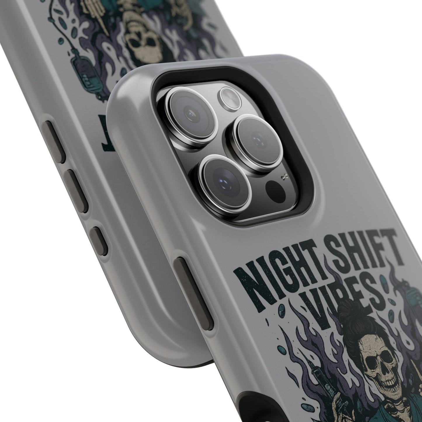 “Night Shift Vibes” – Bright & Chaotic Nurse Phone Case