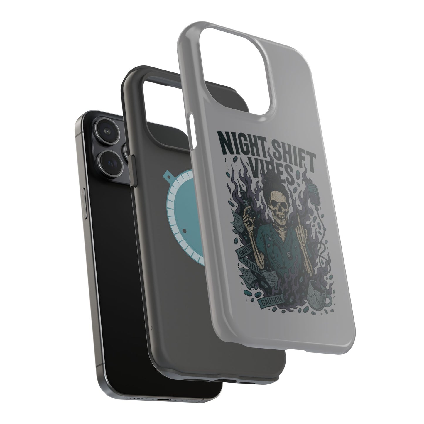 “Night Shift Vibes” – Bright & Chaotic Nurse Phone Case