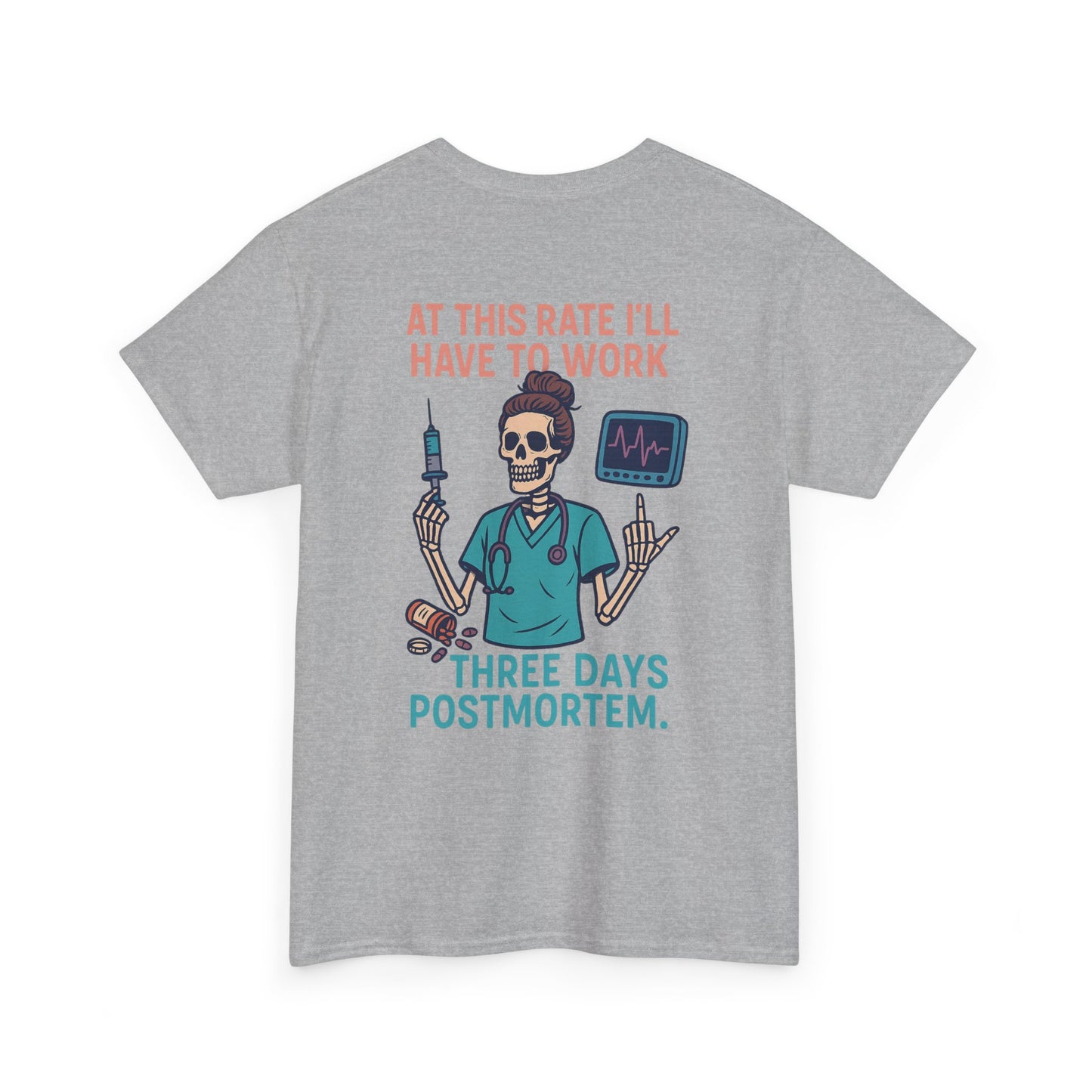 Lighthearted Skeleton Graphic Tee, Quirky Humor Shirt, Perfect Gift for Medical Professionals, Funny Halloween Apparel, Casual Everyday Wear