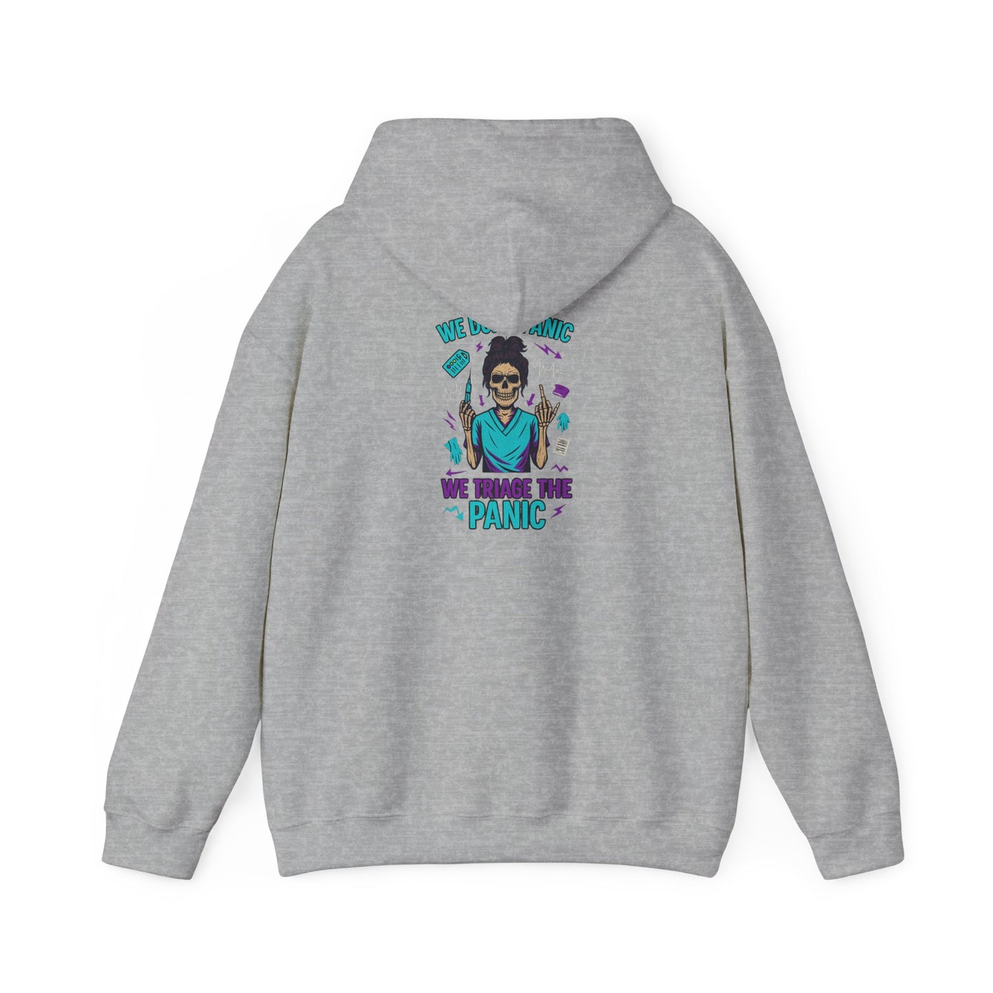 "We Traded the Panic" Unisex Hoodie - Cozy Sweatshirt for Everyday Comfort, Gift for Fans of Humor, Casual Wear, Fall Style, [...]